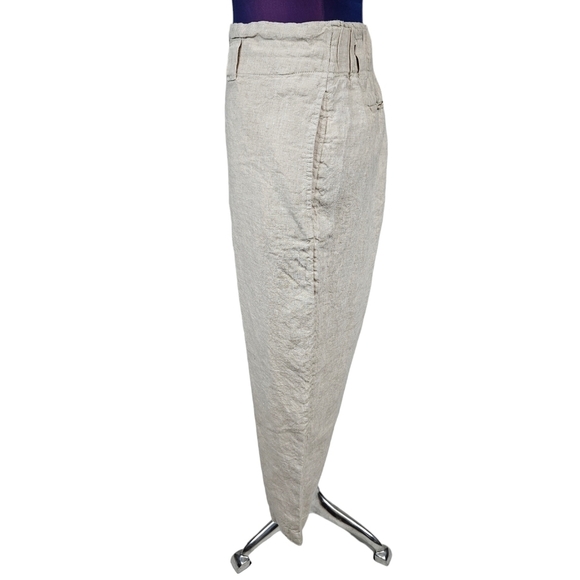 Chico's Khaki Linen High Rise Casual Wide Leg Pants Size 12 Women's T45 - Picture 4 of 9